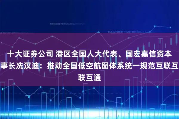 十大证券公司 港区全国人大代表、国宏嘉信资本董事长冼汉迪：推动全国低空航图体系统一规范互联互通